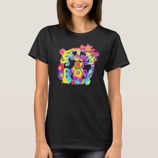 Groovy Boy Matching Family Baby shower Hippie Stro T-shirt (Voorkant)