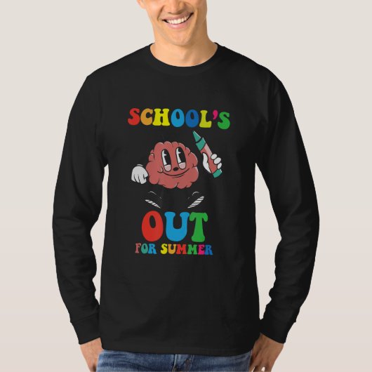 Groovy Brain Last Day of School s Out for Summer T T-shirt (Voorkant)