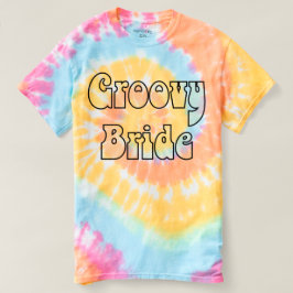 Groovy Bride Pastel Rainbow Spiral T-shirt