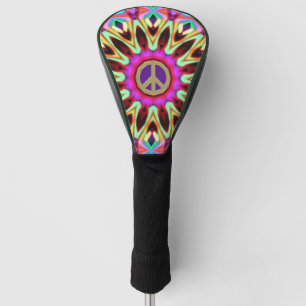 Groovy Brights Hippy Peace Sign Kussen Golfheadcover