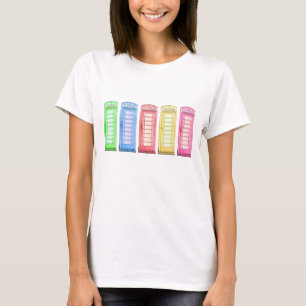 Groovy British phone cabine - kleuren T-shirt