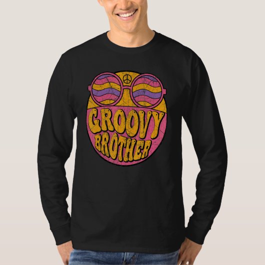 Groovy Brother 70s Aesthetic Nostalgia 1970's Retr T-shirt (Voorkant)