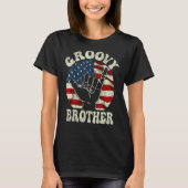 Groovy Brother 70s Aesthetic USA Flag Retro Brothe T-shirt (Voorkant)