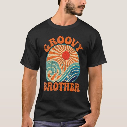 Groovy Brother 70s Aesthetische Nostalgia 1970's R T-shirt (Voorkant)