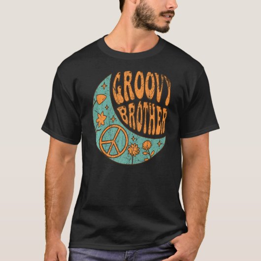 Groovy Brother 70s Aesthetische Nostalgia 1970's R T-shirt (Voorkant)