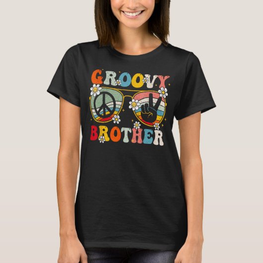 Groovy Brother Retro Matching Family Kleurrijke ja T-shirt (Voorkant)
