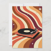 Groovy Brown & Oranje verjaardagsuitnodiging Kaart (Achterkant)