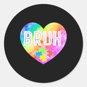 Groovy Bruh Autisme Bewustzijn Puzzelstuk Voor Jon Ronde Sticker