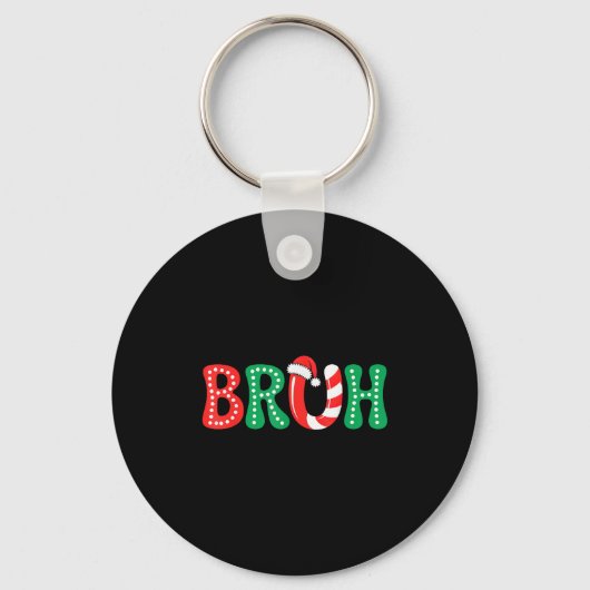 Groovy Bruh Christmas Funny Xmas Kids Teens Boys C Sleutelhanger (Voorkant)