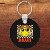 Groovy Bruh For Girls Kids Boys Smile Face Sleutelhanger (Voorkant)