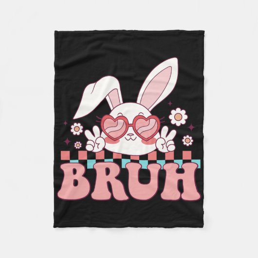 Groovy Bruh Meme Gezegde Happy Easter Day Bruh Boy Fleece Deken (Voorkant)