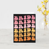 Groovy Bruid Ik Do Crew Retro Wedding Bachelorette Kaart (Gele Bloem)