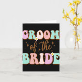 Groovy bruidegom van de bruid bruiloft douche van  kaart (Gele Bloem)