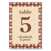 Groovy Bruin Retro 70s Geometrische Bruiloft Kaart (Voorkant)