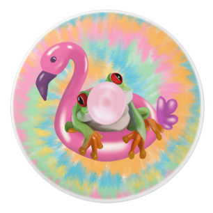 Groovy Bubblegum Blazende Boom Kikker Tie Dye Keramische Knop
