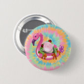Groovy Bubblegum Blowing Tree Frog Tie Dye Ronde Button 5,7 Cm (Voorkant /achterkant)