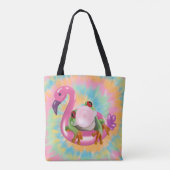 Groovy Bubblegum Blowing Tree Frog Tie Dye Tote Bag (Achterkant)