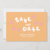 Groovy Bubbles Handdrawn Hearts Save the Dates  (Voorkant)