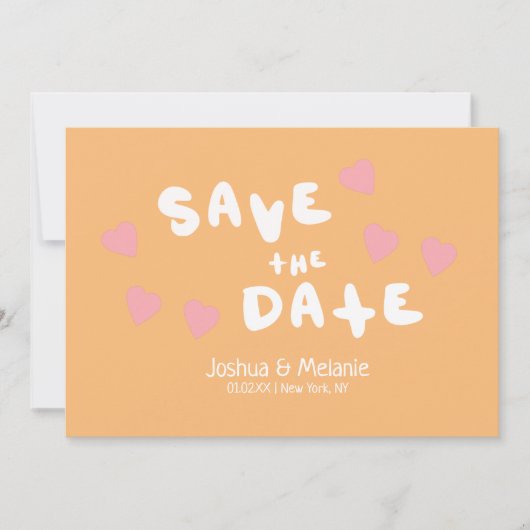 Groovy Bubbles Handgetekend hart Bewaar datums (Voorkant)