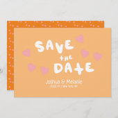 Groovy Bubbles Handgetekend hart Bewaar datums (Voorkant / Achterkant)