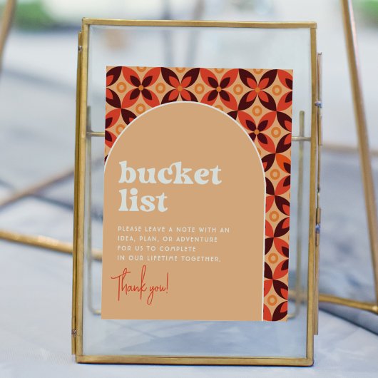 Groovy Bucket List Trouw Teken Poster