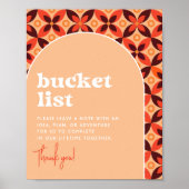 Groovy Bucket List Trouwbord Poster (Voorkant)