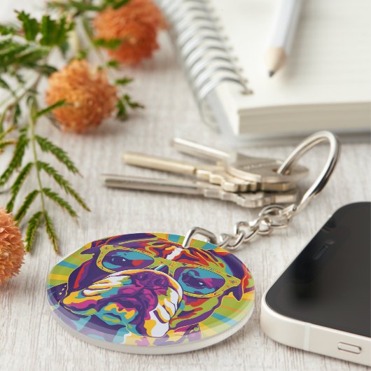 Groovy Bull Dog Keychain (Voorkant Rechts)