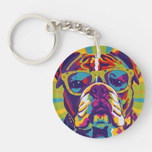 Groovy Bull Dog Keychain (Voorkant)