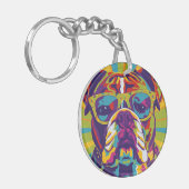 Groovy Bulldog-sleutelhanger Sleutelhanger (Voorkant Links)