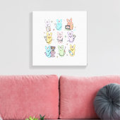 Groovy Bunnies Snoep Echografie Tech Pasen Sonogra Canvas Afdruk (Insitu (Woonkamer))