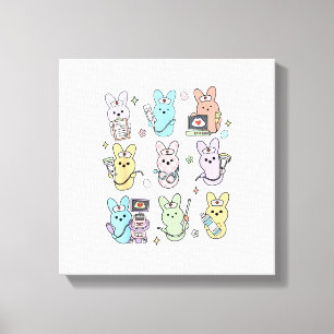 Groovy Bunnies Snoep Echografie Tech Pasen Sonogra Canvas Afdruk