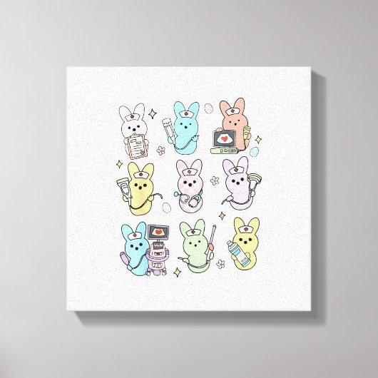Groovy Bunnies Snoep Echografie Tech Pasen Sonogra Canvas Afdruk (Voorkant)
