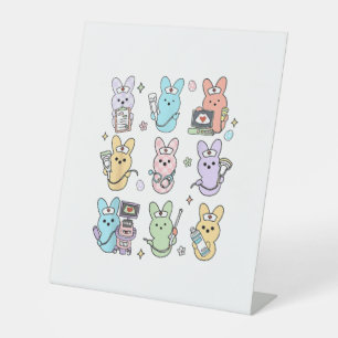 Groovy Bunnies Snoep Echografie Tech Pasen Sonogra Reclamebord Met Voetstuk