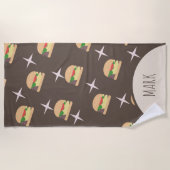 Groovy Burger Chocolate Naam  Strandhanddoek Strandlaken (Voorkant)