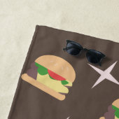 Groovy Burger Chocolate Name Beach Towel Strandlaken (In situ)