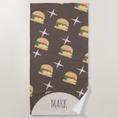 Groovy Burger Chocolate Name Beach Towel Strandlaken (Voorkant)