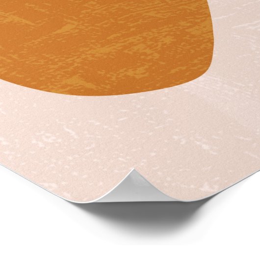 Groovy Burnt Sinaasappel Beige Abstracte Bloemenwa Poster (Hoek)