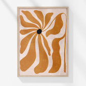 Groovy Burnt Sinaasappel Beige Abstracte Bloemenwa Poster