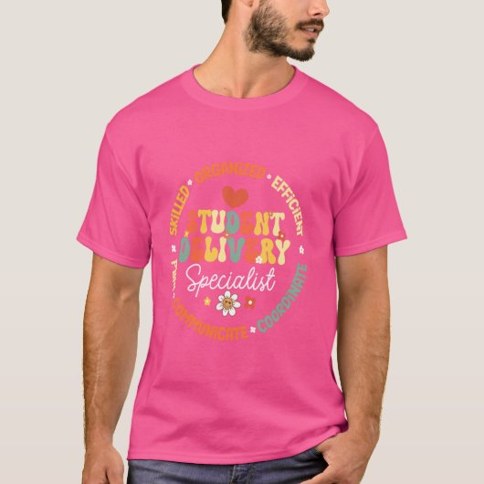 Groovy Bus Aide Driver Terug naar School Squad App T-shirt (Voorkant)