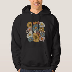Groovy Bus Driver Bloemen Bus Rijden Hoodie