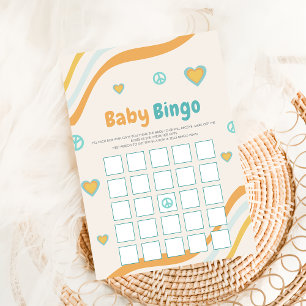 Groovy cadeau voor baby shower bingo Retro spelkaa Kaart