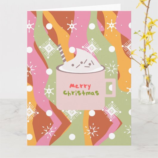 Groovy Campfire Mok Kerstmis Kaart (Gele Bloem)