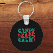 Groovy Candy Cane Crew Matching Family Group Squad Sleutelhanger (Voorkant)