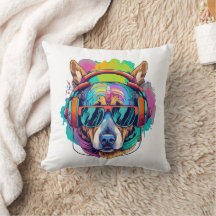 Groovy Canine Vibes: Cool Dog met Hoofdtelefoon