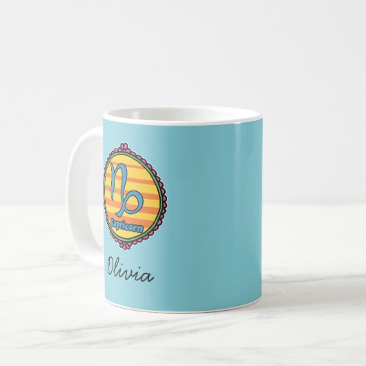 Groovy Capricorn Custom Koffiemok (Voorkant links)