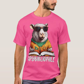 Groovy Capybibliophile Librarian Bookworm Book Pet T-shirt