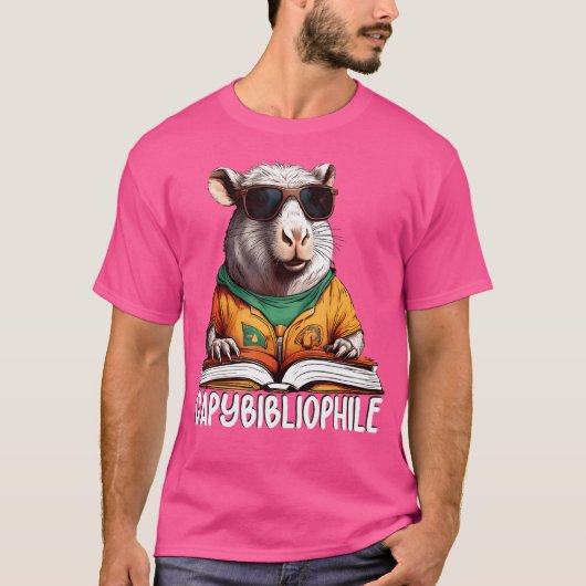 Groovy Capybibliophile Librarian Bookworm Book Pet T-shirt (Voorkant)