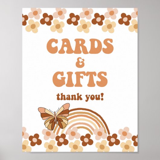 Groovy Cards & Gifts Bruiloft Bord Hippie Retro Poster (Voorkant)