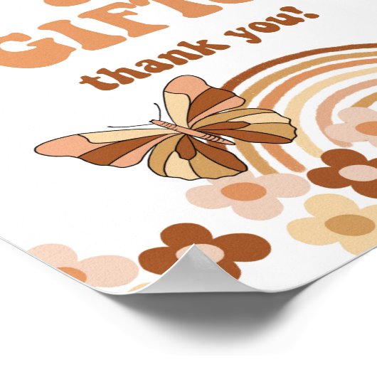 Groovy Cards & Gifts Shower Bord Hippie Retro Poster (Hoek)