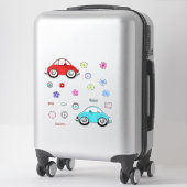 Groovy Cars Vrede Liefde en Bloemen Sticker (Koffer)